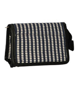 Traveler mirror bag stripe blue cream 16.5x11cm
