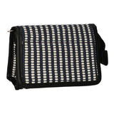 Cestovní taška na zrcadlo pruhovaná modrá krémová 16,5x11cm