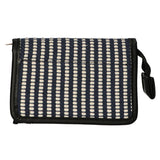 Cestovní taška na zrcadlo pruhovaná modrá krémová 16,5x11cm