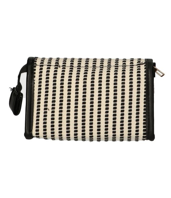 Traveller Mirror Bag Streifen schwarz Creme 16.5x11cm