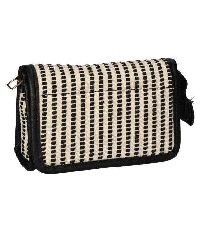 Traveller Mirror Bag Streifen schwarz Creme 16.5x11cm