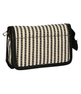 Traveller Mirror Bag Streifen schwarz Creme 16.5x11cm
