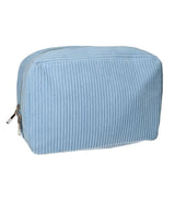 Rejsende toiletpose Rib stof blå 28x17cm