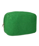 Rejsende toiletpose Rib stof grøn 28x17cm