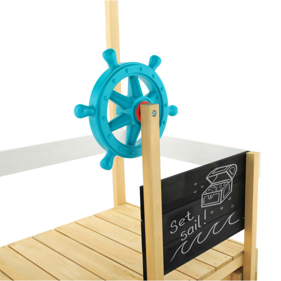 Tp toys Ahoy Houten Speelboot met Uitschuifbare Zandbak Accessoires