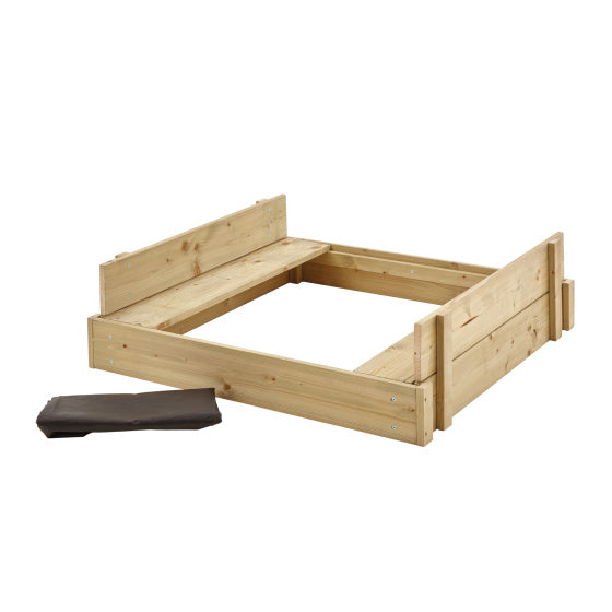 Giocattoli TP Sandpit in legno con coperchio, banco di panchine