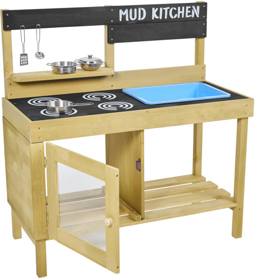 Jouets TP Cuisine modder en bois avec four, accessoires d'évier