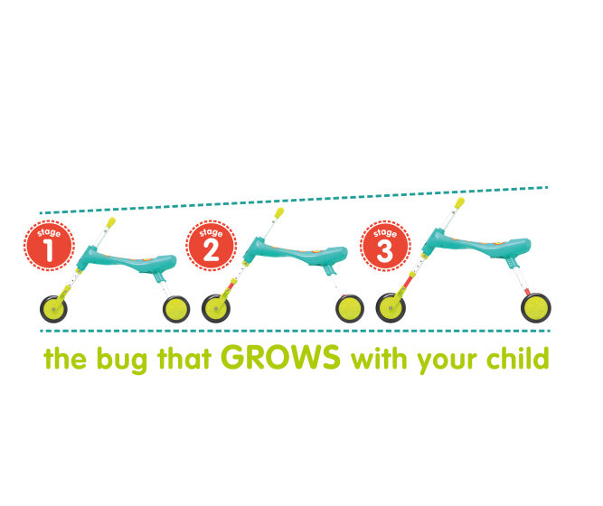 Les insectes Scuttlebug XL Splicge Bree Bike avec 3 roues junior turquoise vert