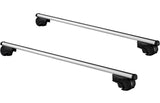 Set di portapacchi per tetto 124 cm in argento in alluminio