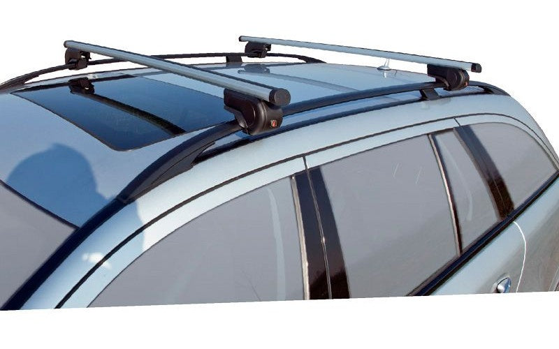Set di portapacchi per tetto 124 cm in argento in alluminio
