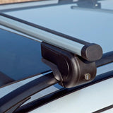 Set di portapacchi per tetto 124 cm in argento in alluminio
