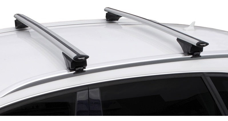 Barra del set di rack per tetto 100 kg 124 cm in argento in alluminio
