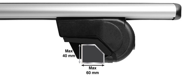 Barra del set di rack per tetto 100 kg 124 cm in argento in alluminio