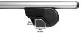 Barra del set di rack per tetto 100 kg 124 cm in argento in alluminio