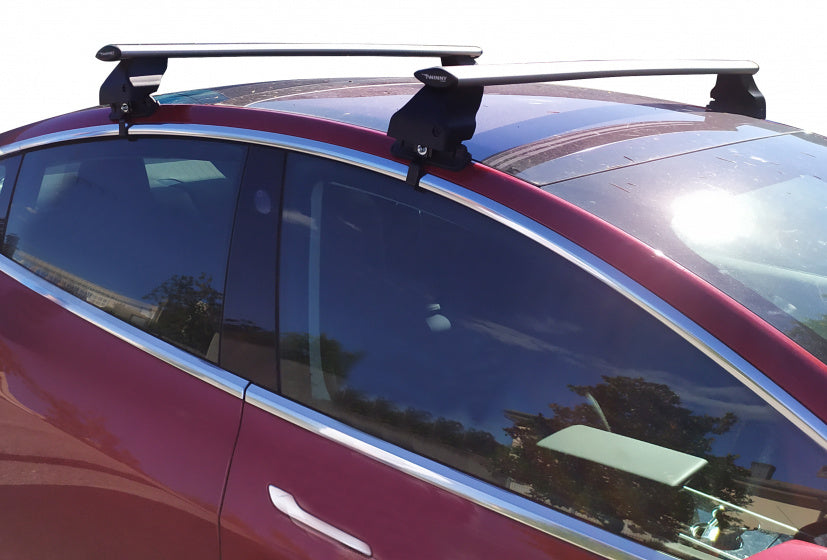 Conjunto de rack de telhado Barra de mosca Tesla 3 Alumínio preto