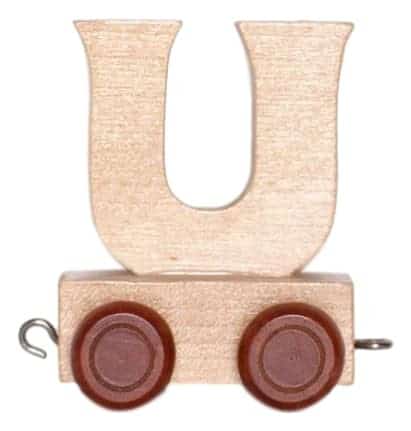 Bongers Toy Wooden Letter you with wheels 6 cm high