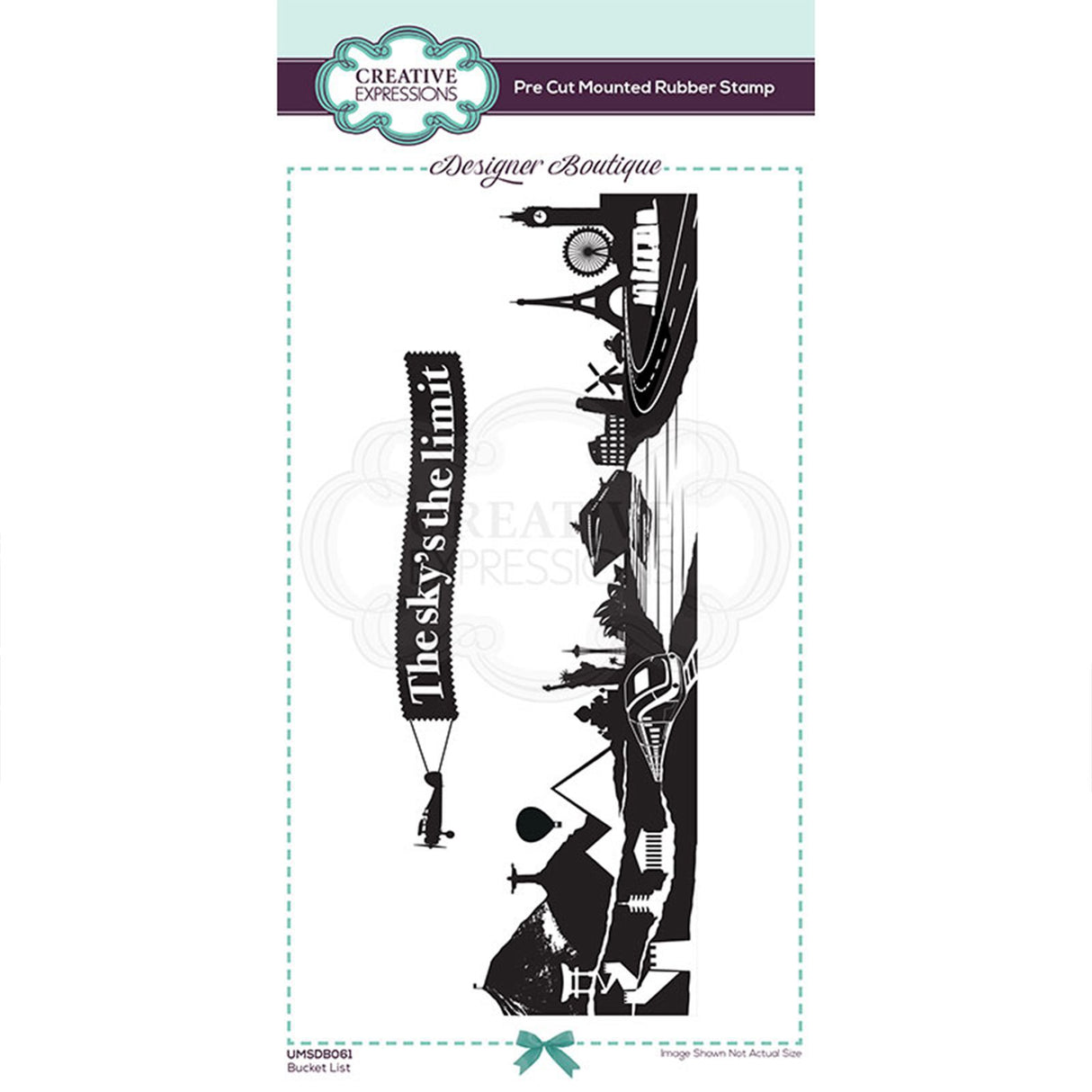 Creative expressions • designer boutique collection pre cut rubber stamp set bucket list