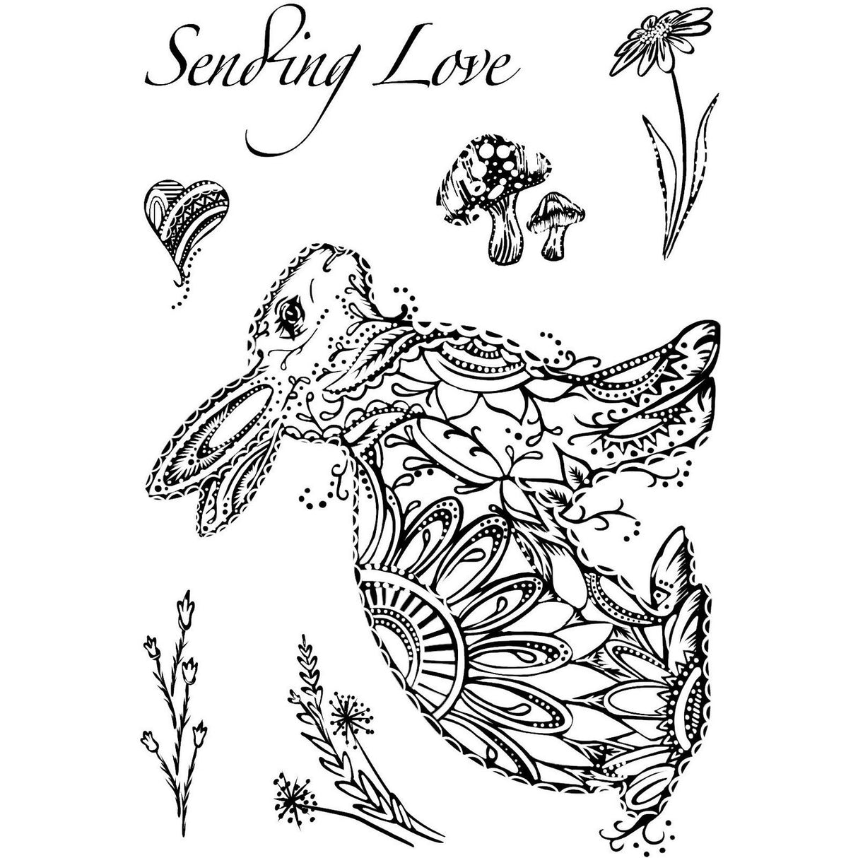 Creative expressions • designer boutique clear stamp set doodle bunny 15,24x10,16cm
