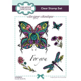 Creative expressions • designer boutique clear stamp set doodle butterfly 15,24x10,16cm