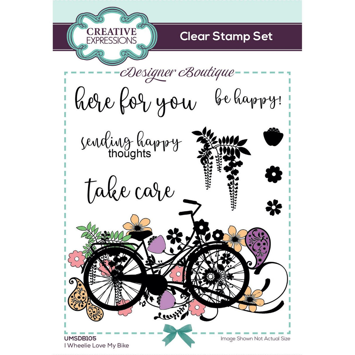 Creative expressions • designer boutique clear stamp set i wheelie love my bike 15,2x10,16cm