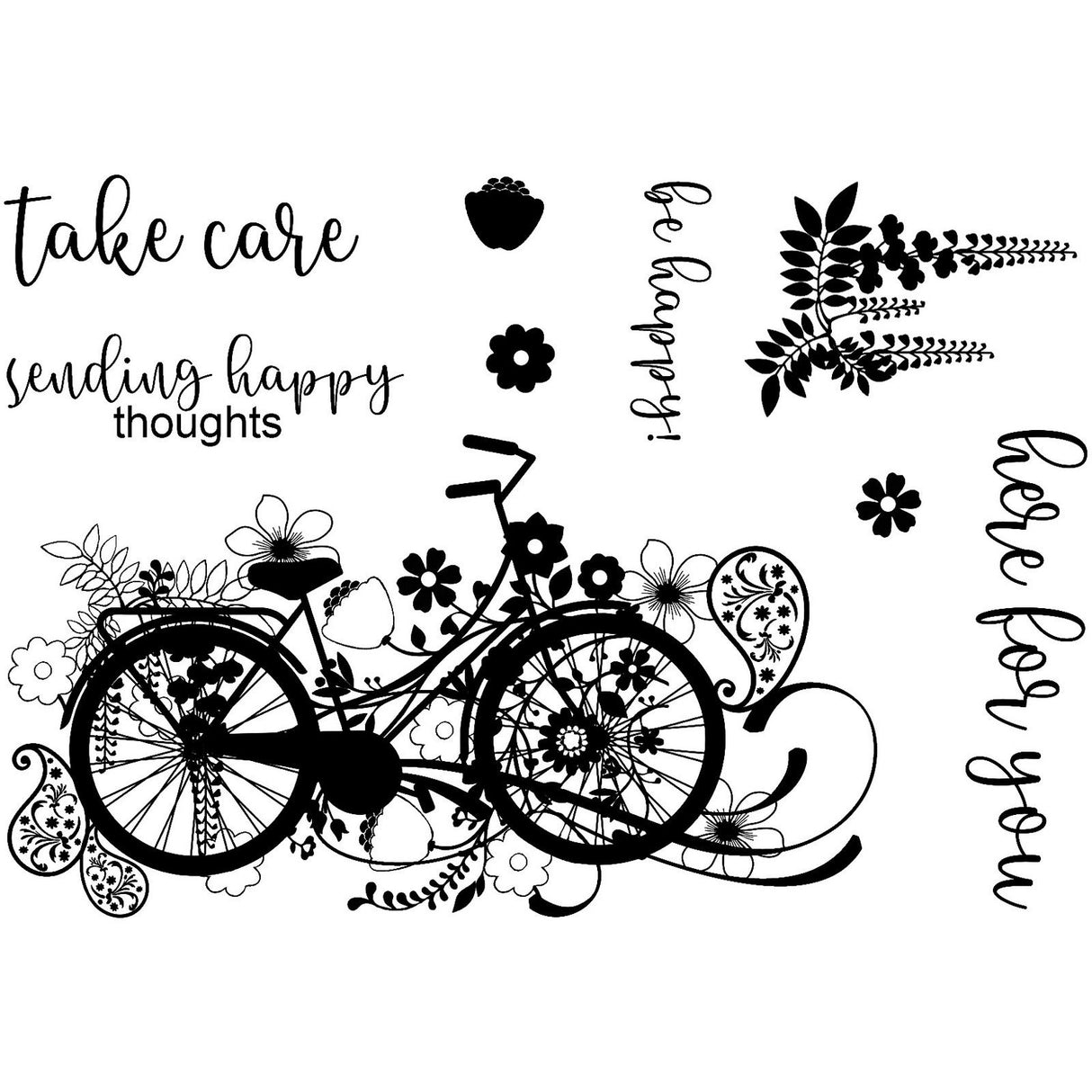Creative expressions • designer boutique clear stamp set i wheelie love my bike 15,2x10,16cm
