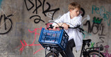 cassa in bicicletta riciclata da 30 litri in polipropilene verde scuro