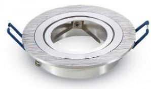 V-tac infälld spotlight justerbar 50mm rund borstad aluminium 5013364