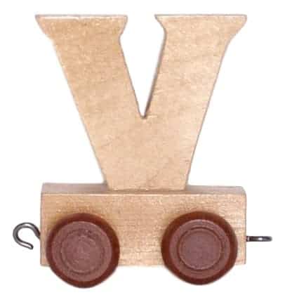 Bongers Toy Wooden Lettera V con ruote alte 6 cm
