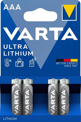 Varta litio aaa 1,5 volt blis4 3015410