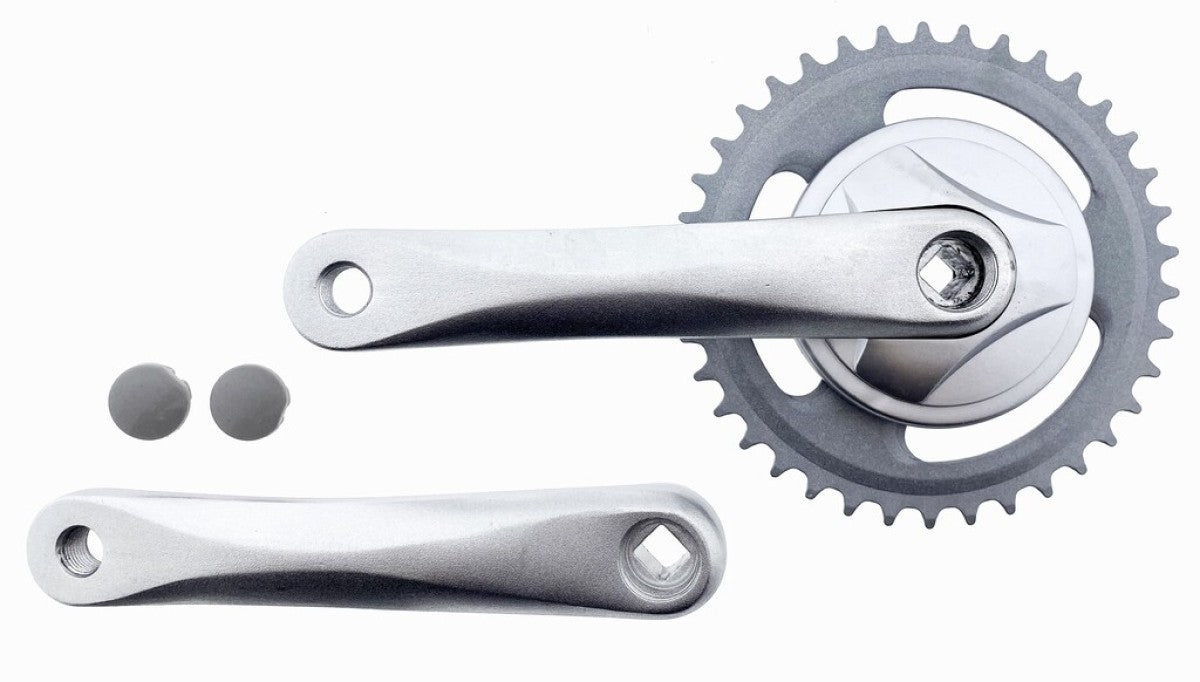 Vinty crankstel 38t 1 8“, crank 170mm met disc, zilver