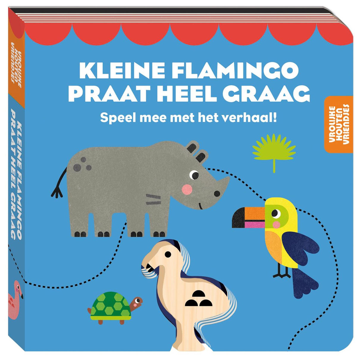 Imagebooks vrolijke houten vriendje kleine flamingo