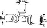 Cornat perskoppeling t-stuk 20mm 10s ms-a2 - vrptp500420n