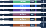 Wiha magnetic nutsetter bit set with color coding, 150 mm - 6-piece 1 4 - 47035