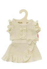 Helz léisst Popp wéckelen Rock Ecru mat Rüschen, 35-45 cm