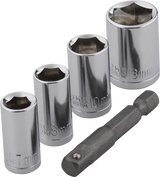 Wolfcraft Socket Set | Adapter | 50mm | 7 8 10 13mm | 1 Set - 2413000