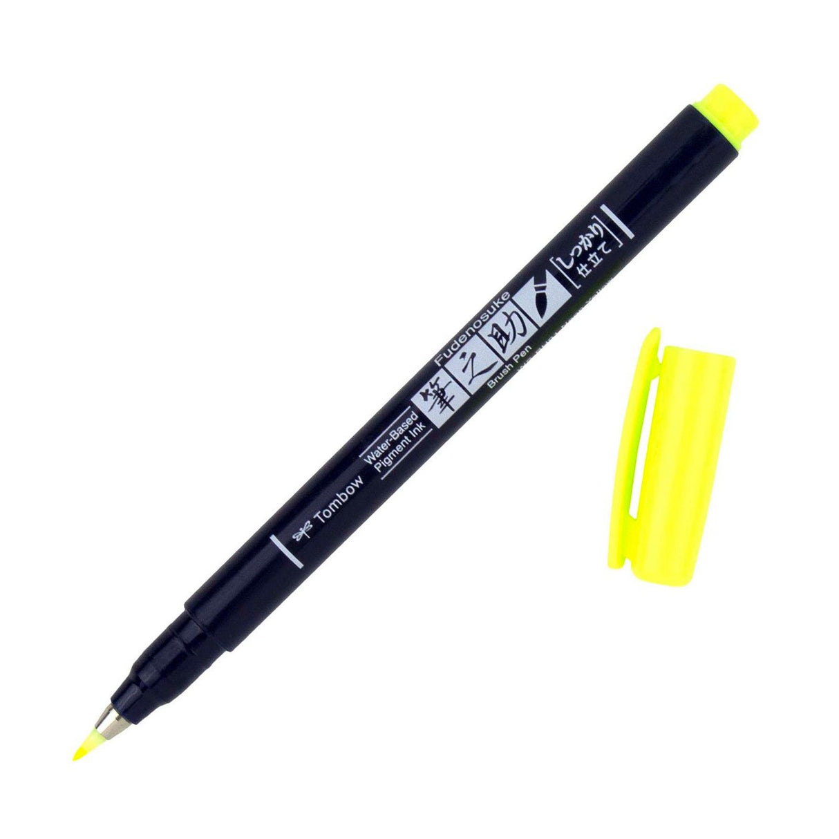 Tombow • brush pen fudenosuke, hard tip, neon yellow