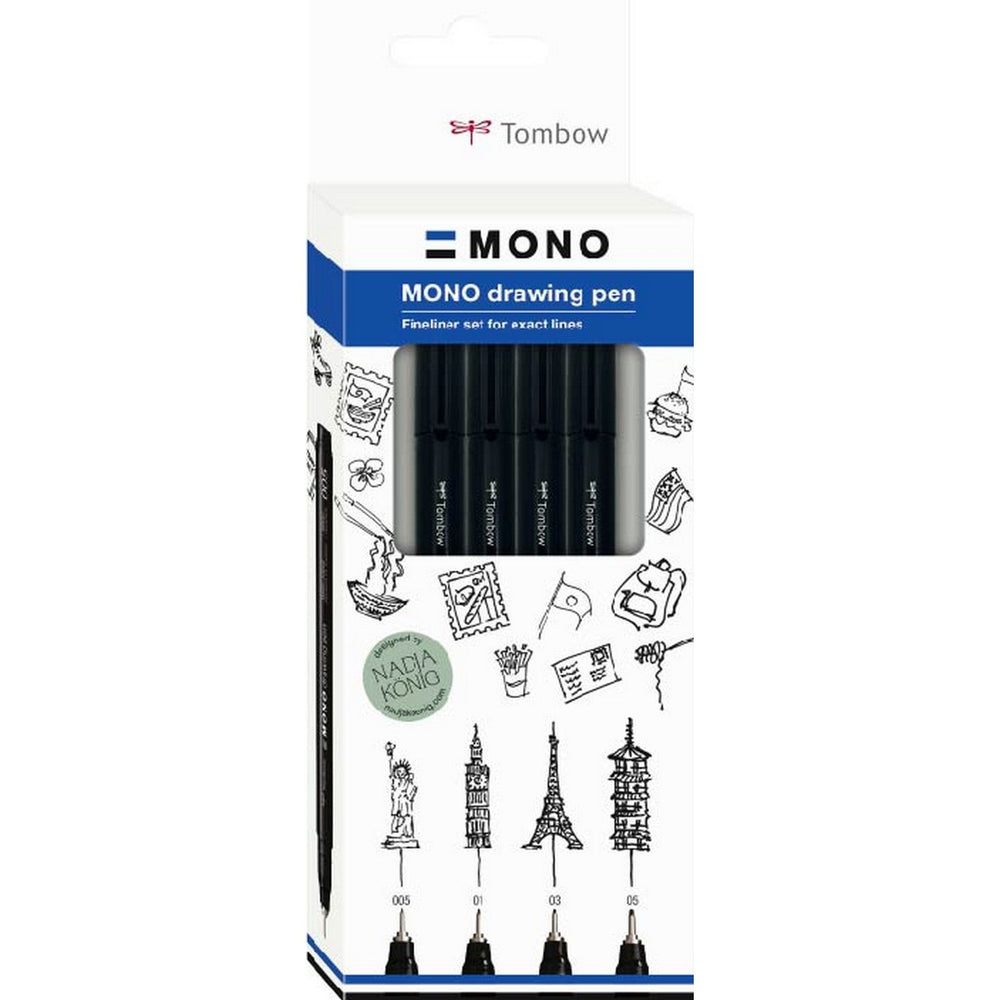 Tombow • Zestaw pogrubionych pisaków monochromatycznych, 4 szt