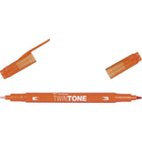 Tombow • twintone štetec s dvojitým hrotom v oranžovej farbe