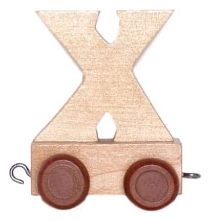 Bongers Toy Wood Lettera X con ruote alte 6 cm