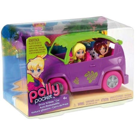 Mattel polly pocket dyk och glidbil med figur