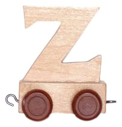 Bongers Toy Wood Lettera Z con ruote alte 6 cm