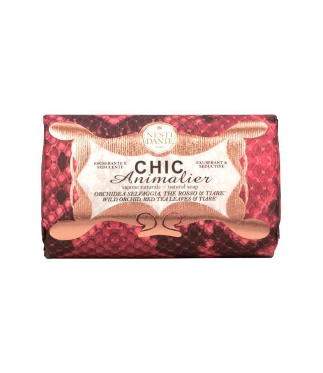 Nesti Dante Chic Animalier Wild Orchid, Red Rea lämnar tiare tvål 250gr.