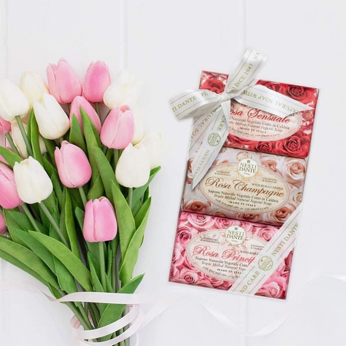 Nesti dante dárková sada mýdlo rosa 3x150gr.