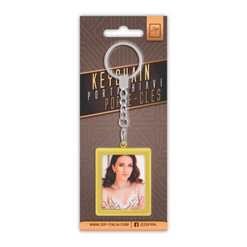 ZEP photo key ring AA9G Gold 35x45 mm