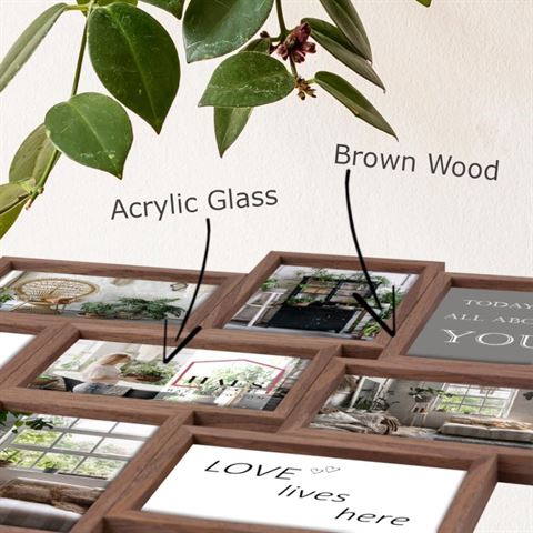 Zep Multi Photo Frame MP150 Stockholm temno rjava 8x10x15 cm