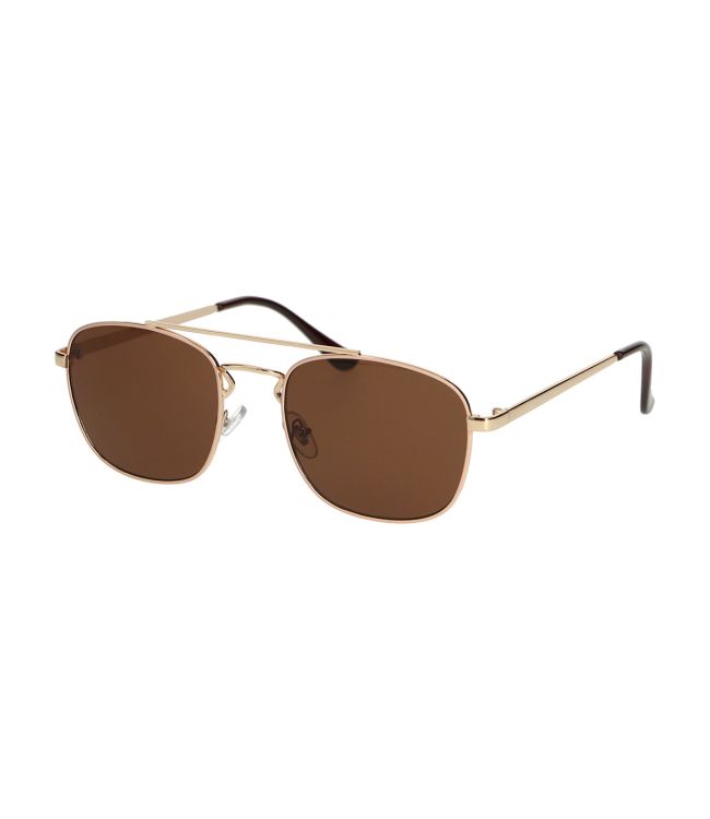 Lunettes de soleil spectre Pilote carré en métal rose dames brunes