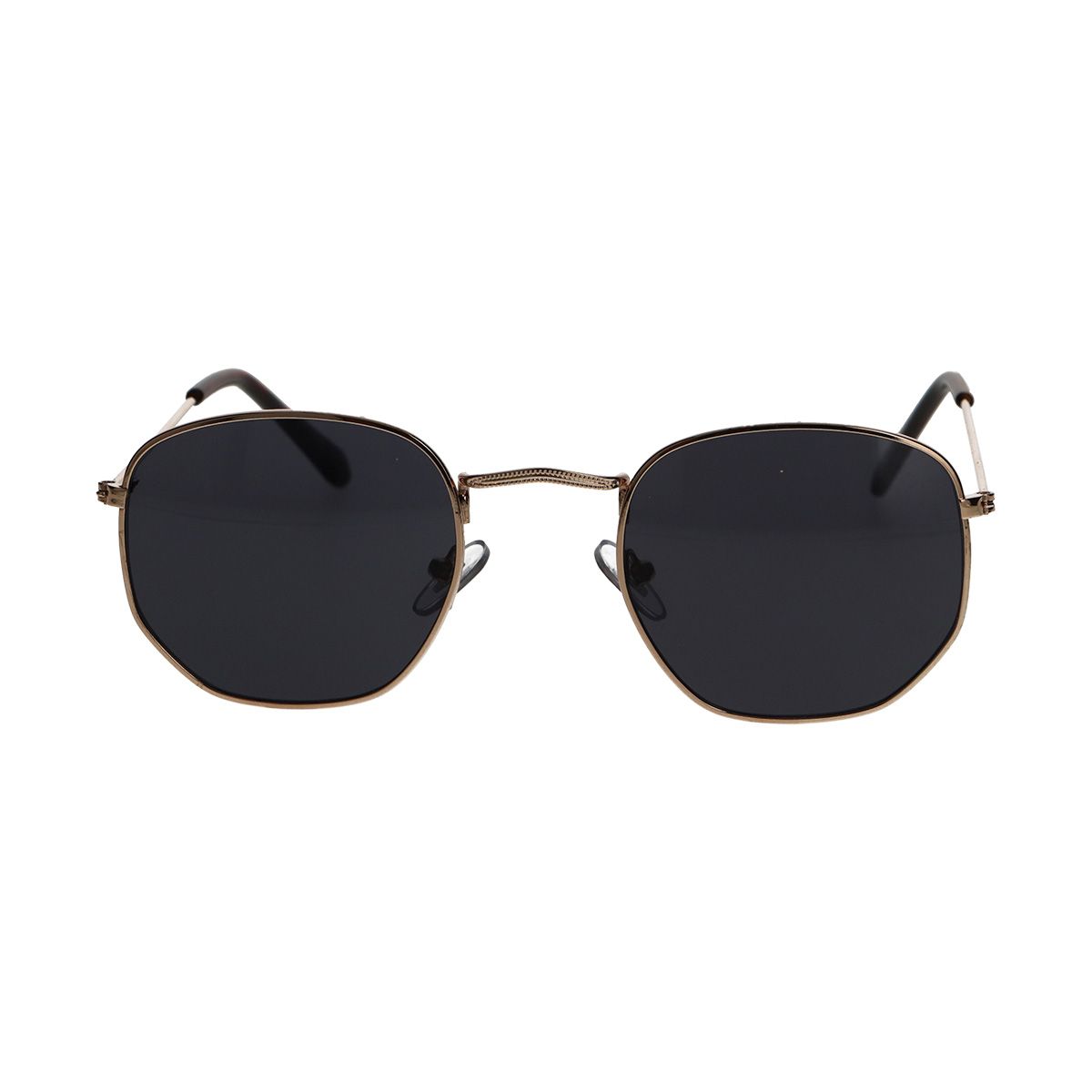 Spektrum Sonnebrëller Metall Gold Hexagon Dammen