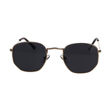 Spektrum Sonnebrëller Metall Gold Hexagon Dammen