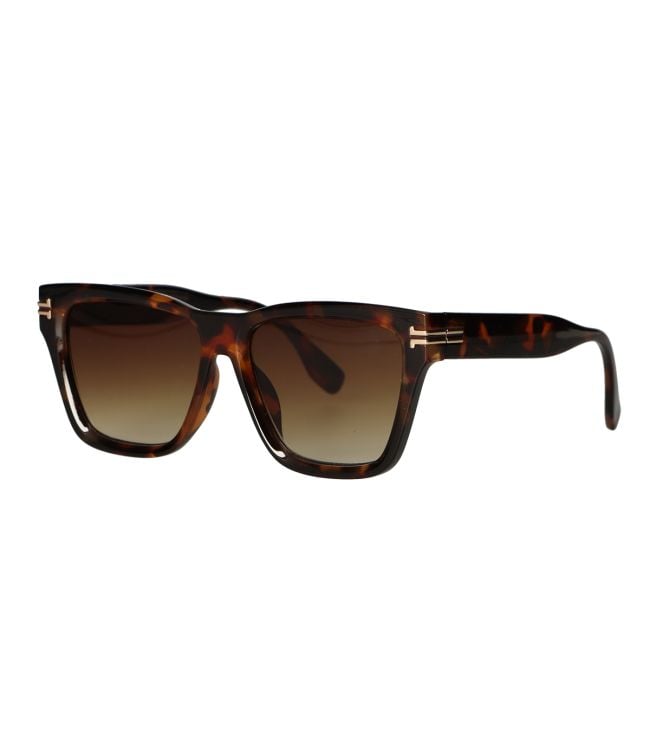 Spectrum Sunglasses Statement Square Tortoise Brown Glass Ladies