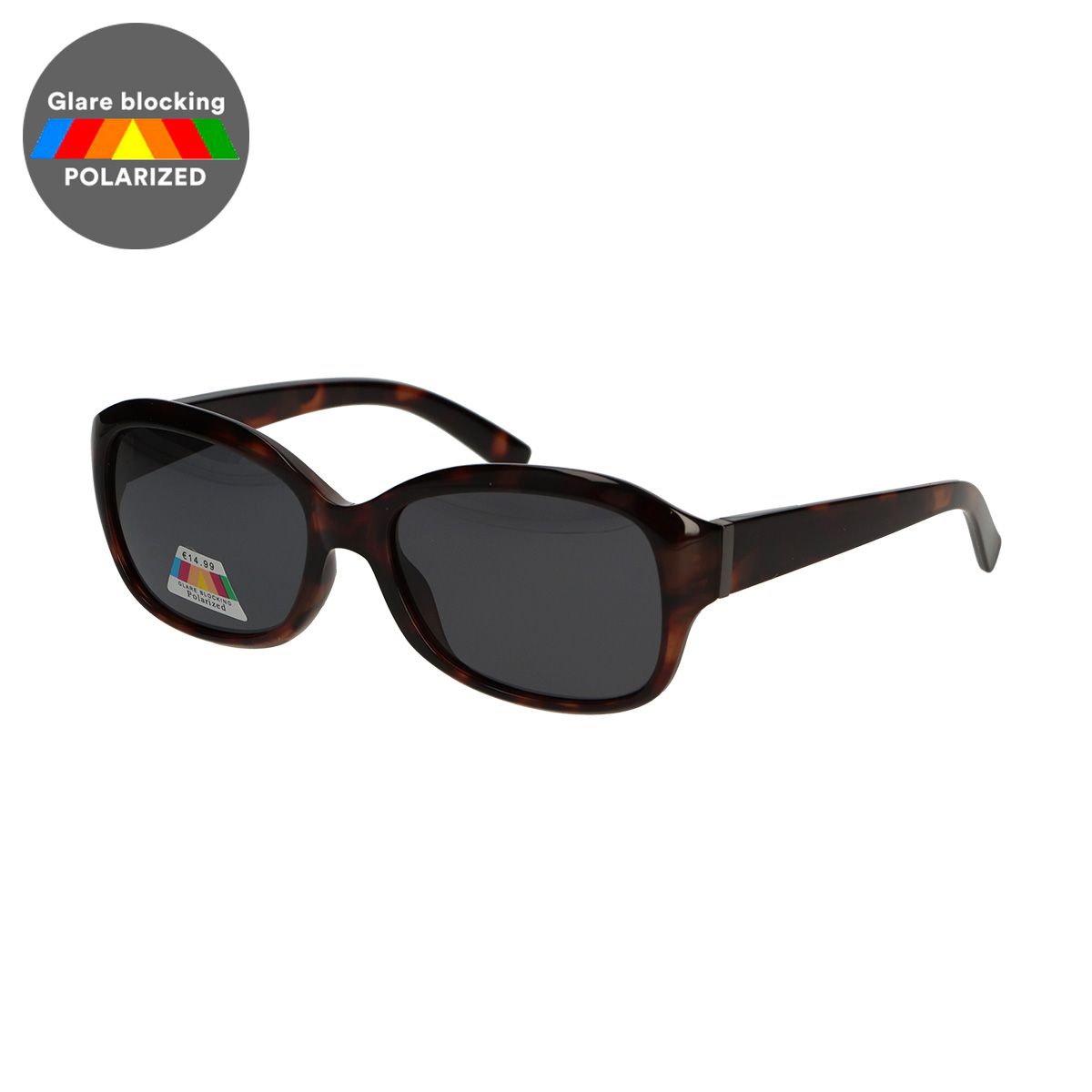 Spectrum polarized sunglasses oval tortoise gray ladies
